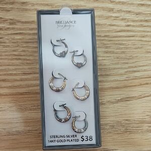 Sterling Silver and Gold Plated Hoop Earrings From Brilliance Fine Jewelry